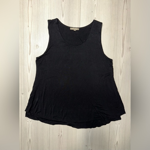 Joan Vass Tops - Joan Vass Black Asymmetrical Sleeveless Tank Top